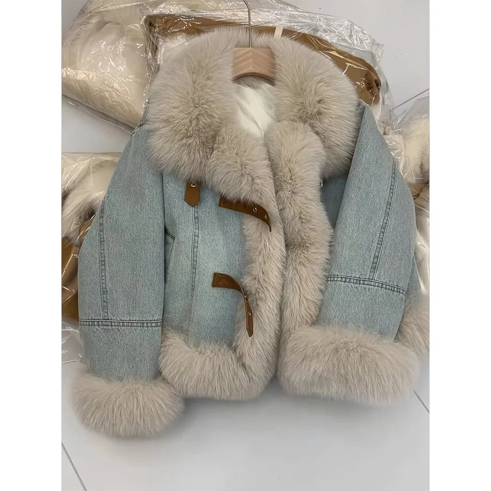 Fur jean jacket